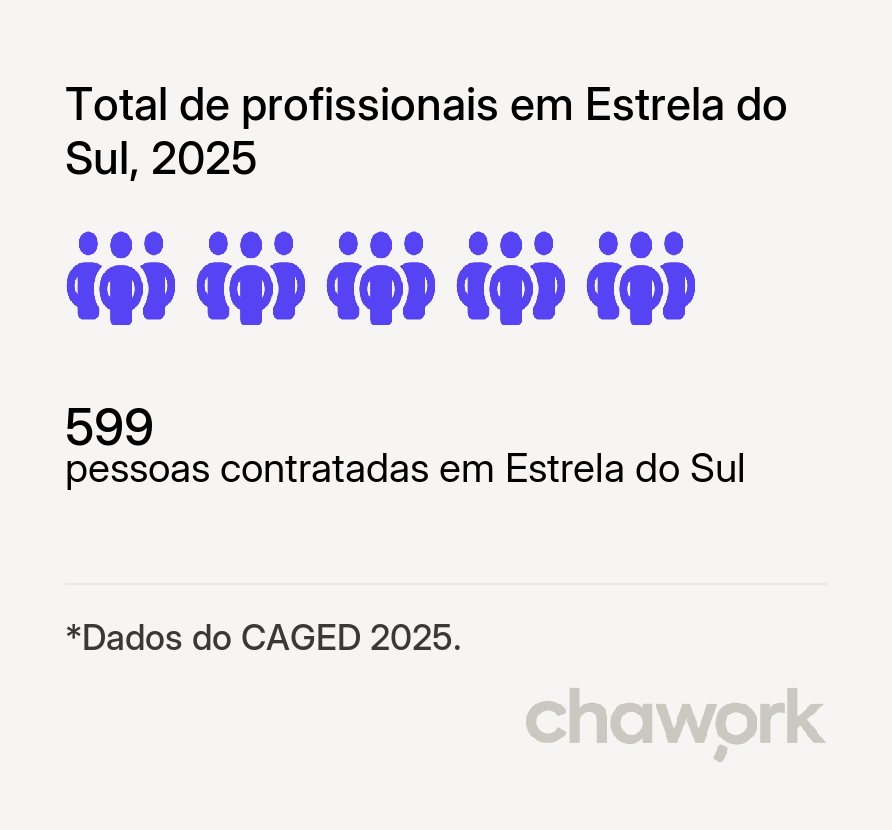 Total de profissionais contratados em Estrela do Sul, MG