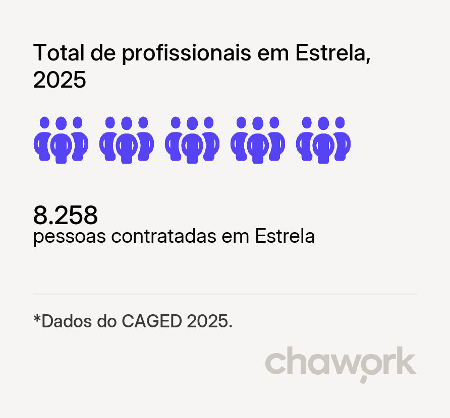 Total de profissionais contratados em Estrela, RS