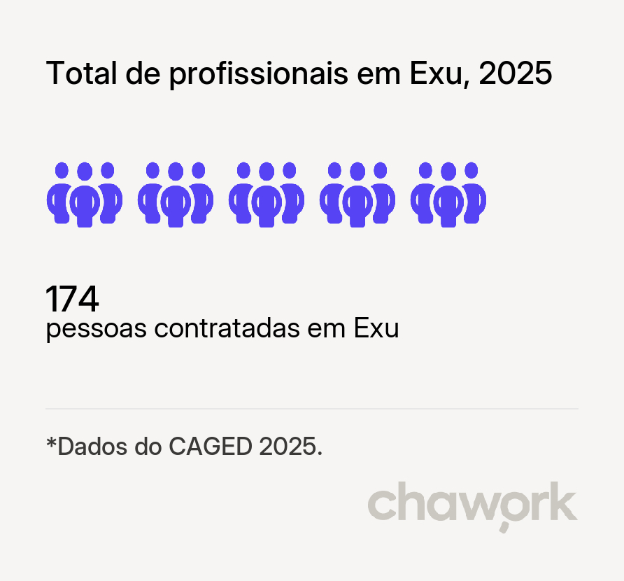 Total de profissionais contratados em Exu, PE