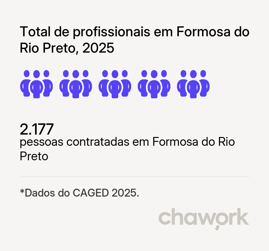 Total de profissionais contratados em Formosa do Rio Preto, BA