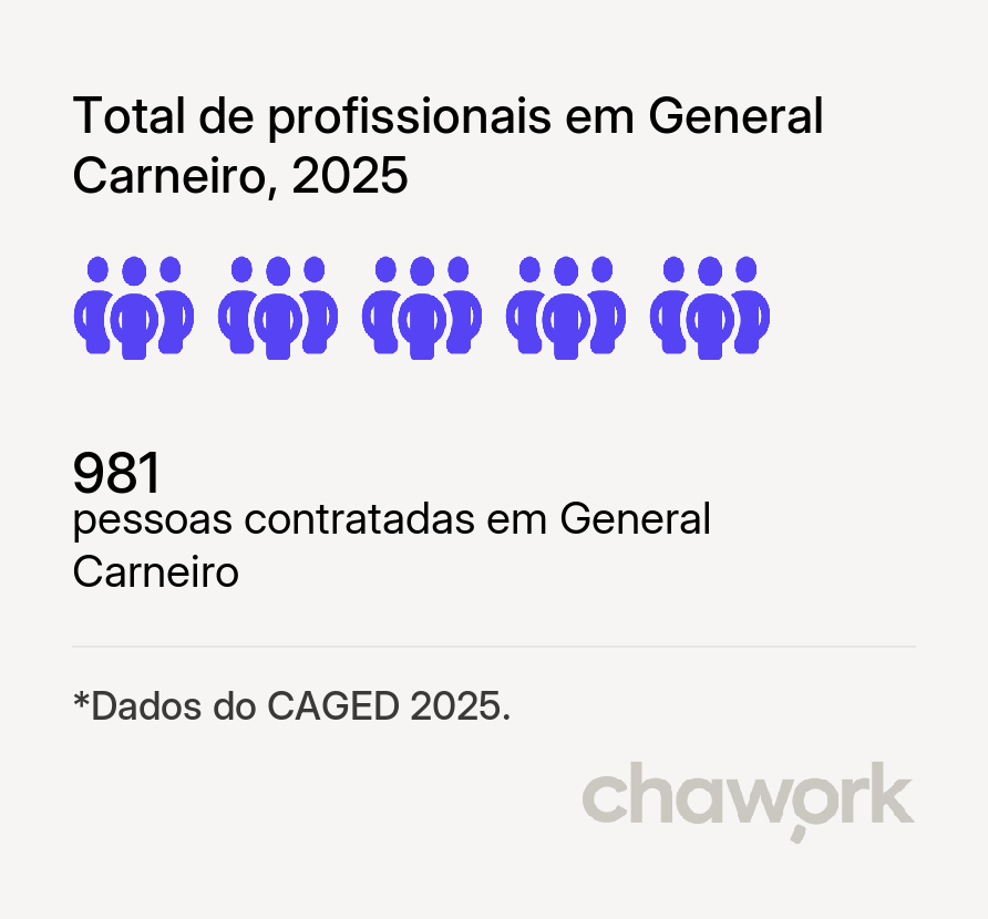 Total de profissionais contratados em General Carneiro, MT