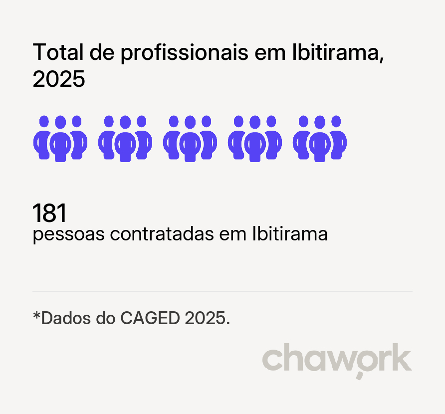 Total de profissionais contratados em Ibitirama, ES