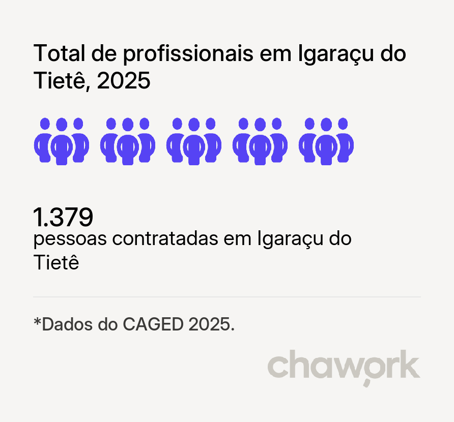 Total de profissionais contratados em Igaraçu do Tietê, SP