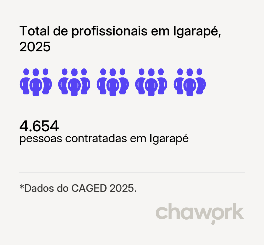 Total de profissionais contratados em Igarapé, MG