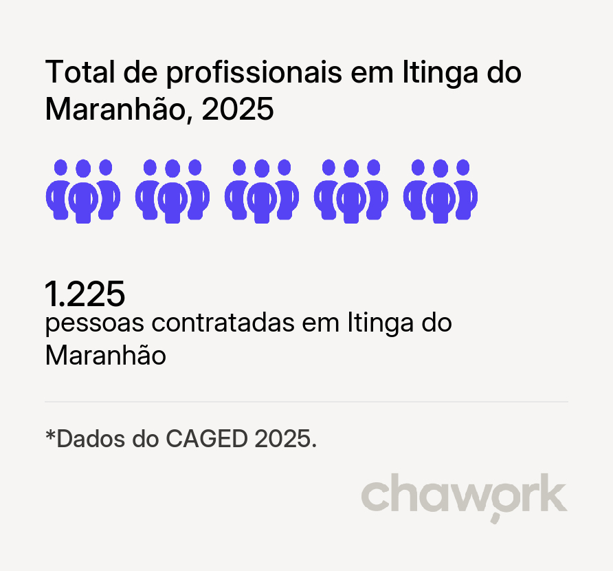 Total de profissionais contratados em Itinga do Maranhão, MA