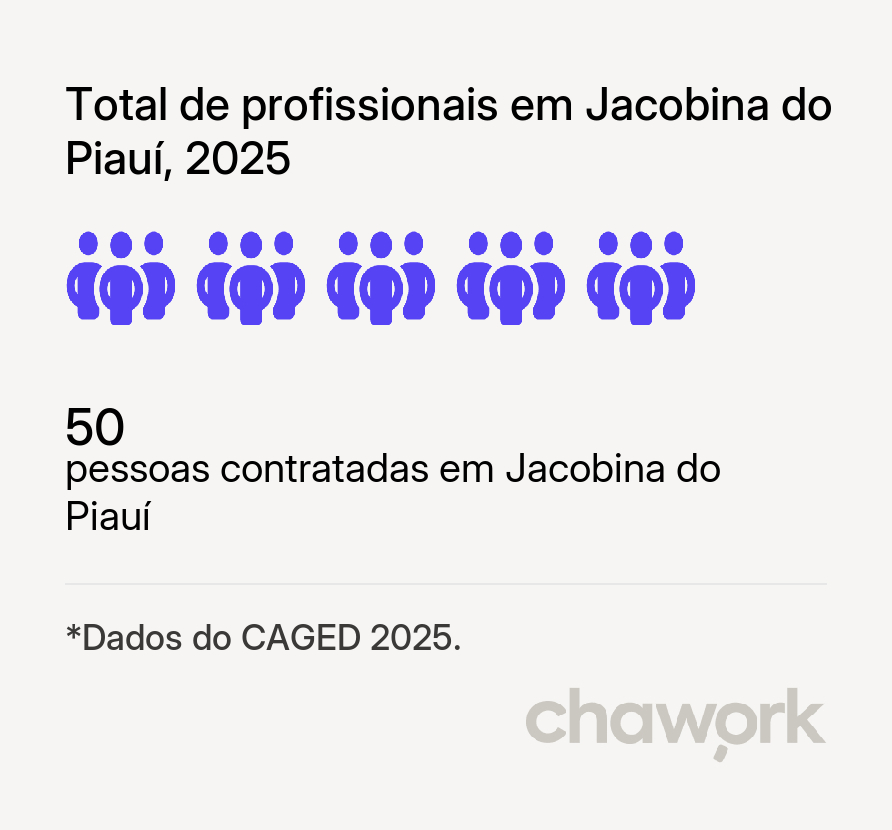 Total de profissionais contratados em Jacobina do Piauí, PI