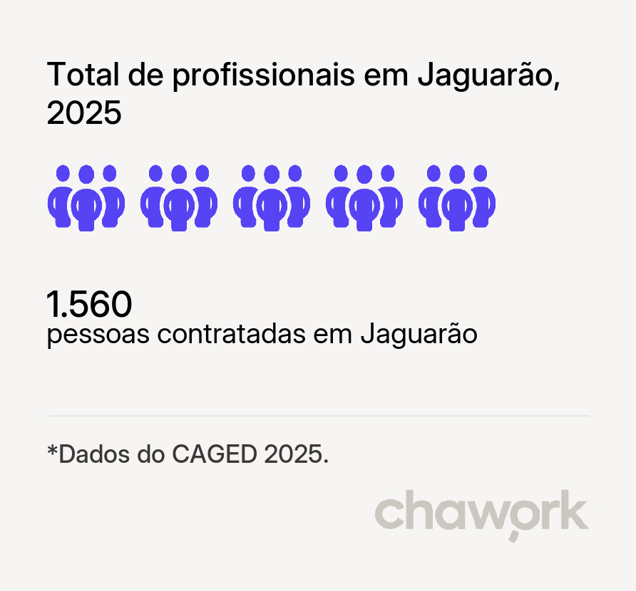 Total de profissionais contratados em Jaguarão, RS