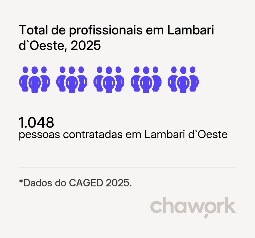 Total de profissionais contratados em Lambari d`Oeste, MT