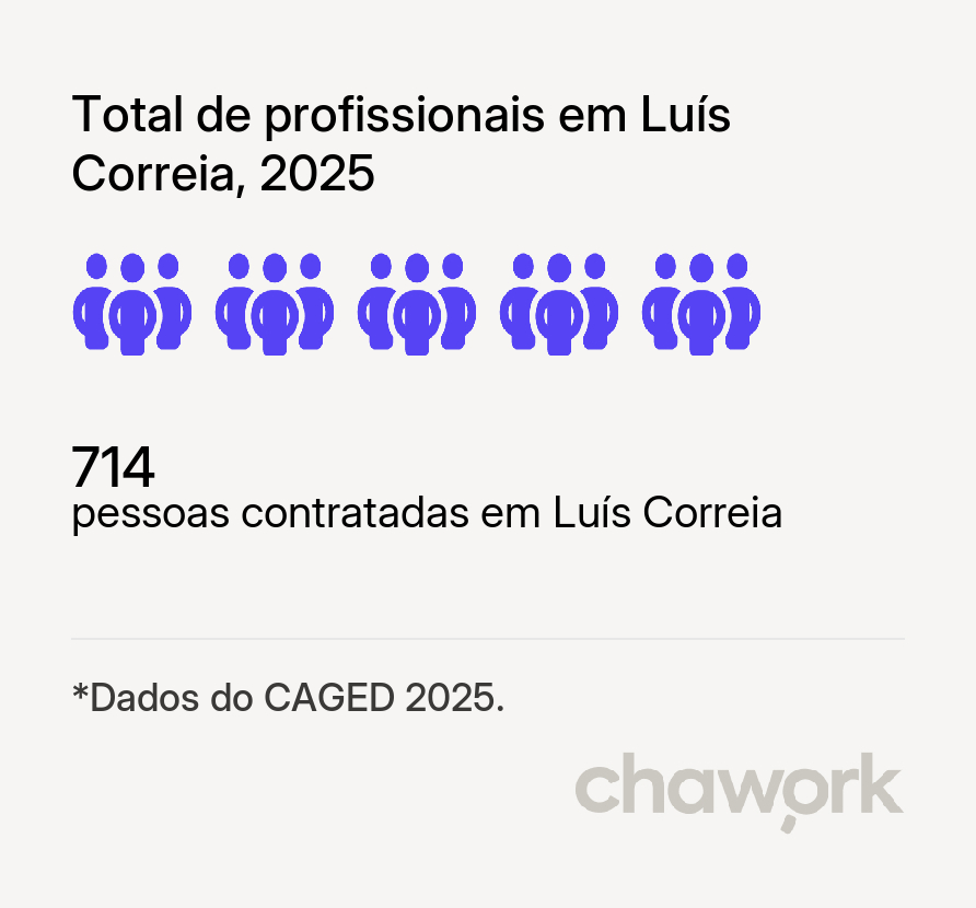 Total de profissionais contratados em Luís Correia, PI