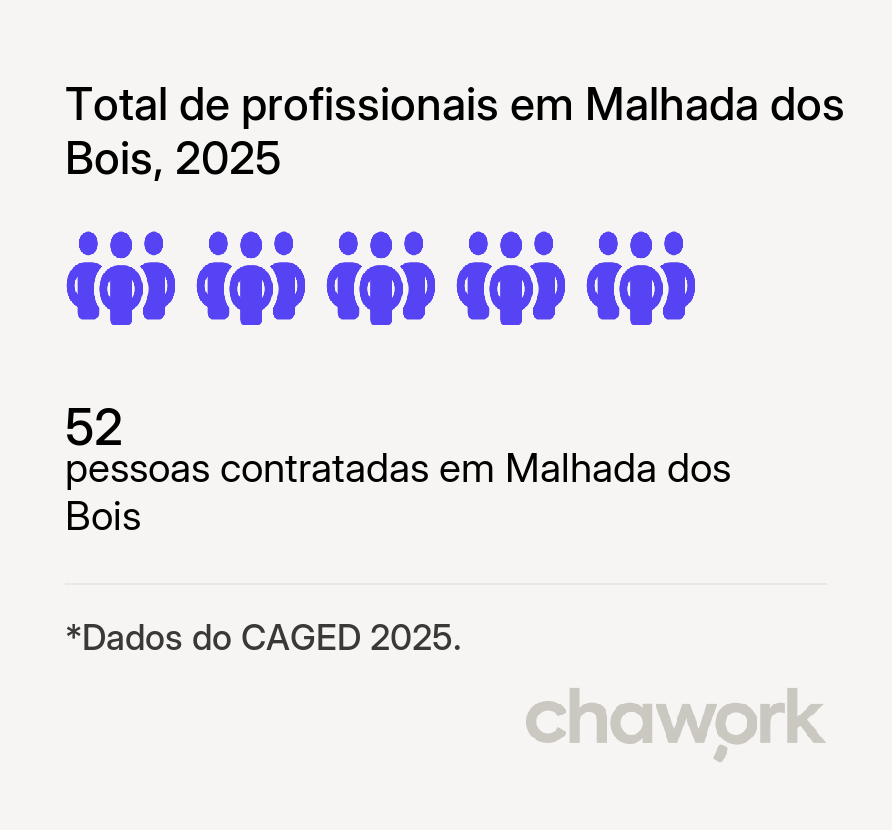 Total de profissionais contratados em Malhada dos Bois, SE