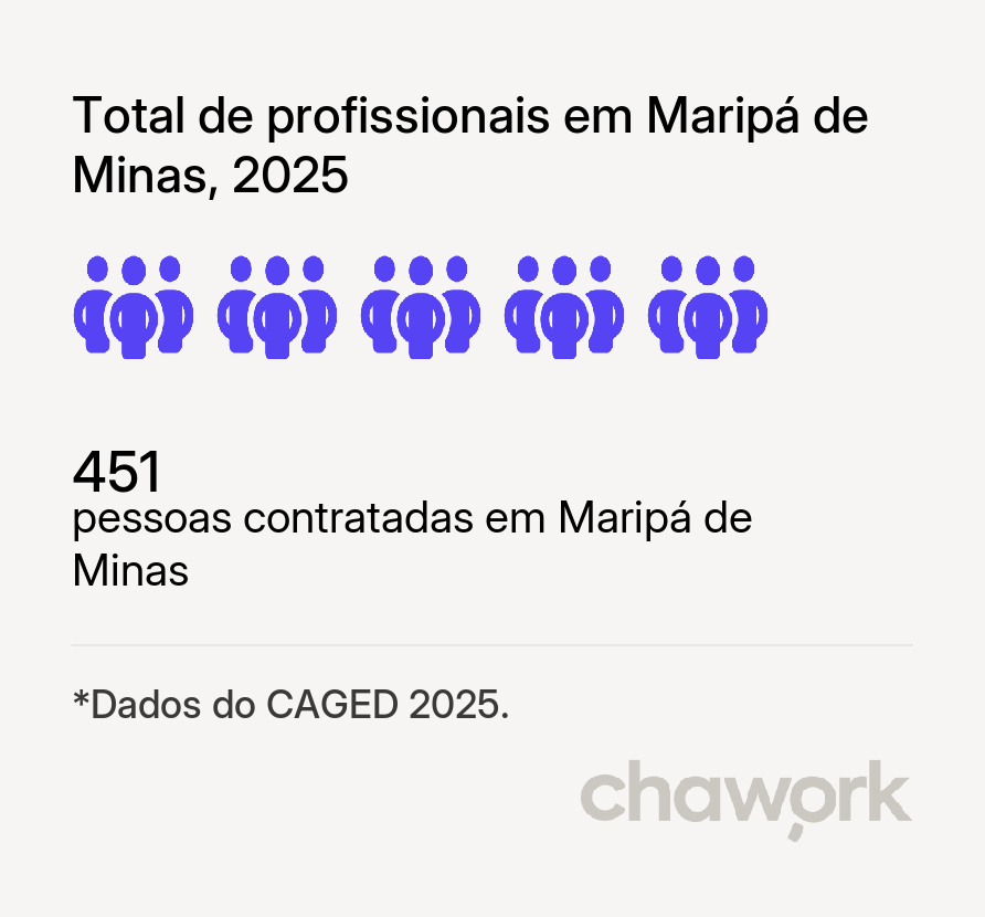 Total de profissionais contratados em Maripá de Minas, MG