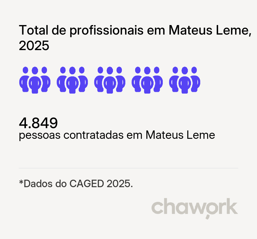 Total de profissionais contratados em Mateus Leme, MG