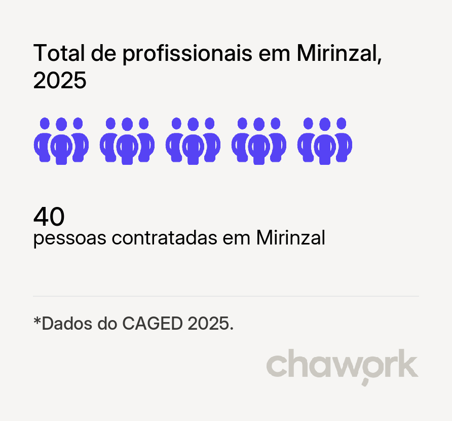 Total de profissionais contratados em Mirinzal, MA
