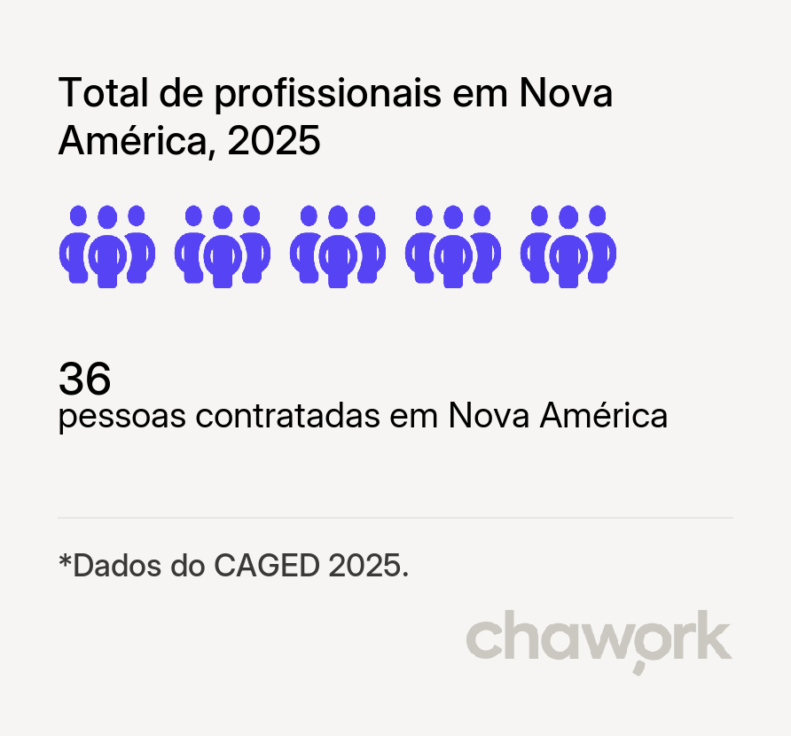 Total de profissionais contratados em Nova América, GO