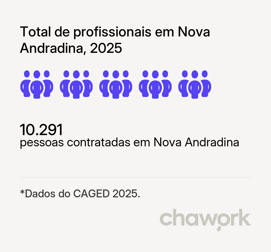 Total de profissionais contratados em Nova Andradina, MS