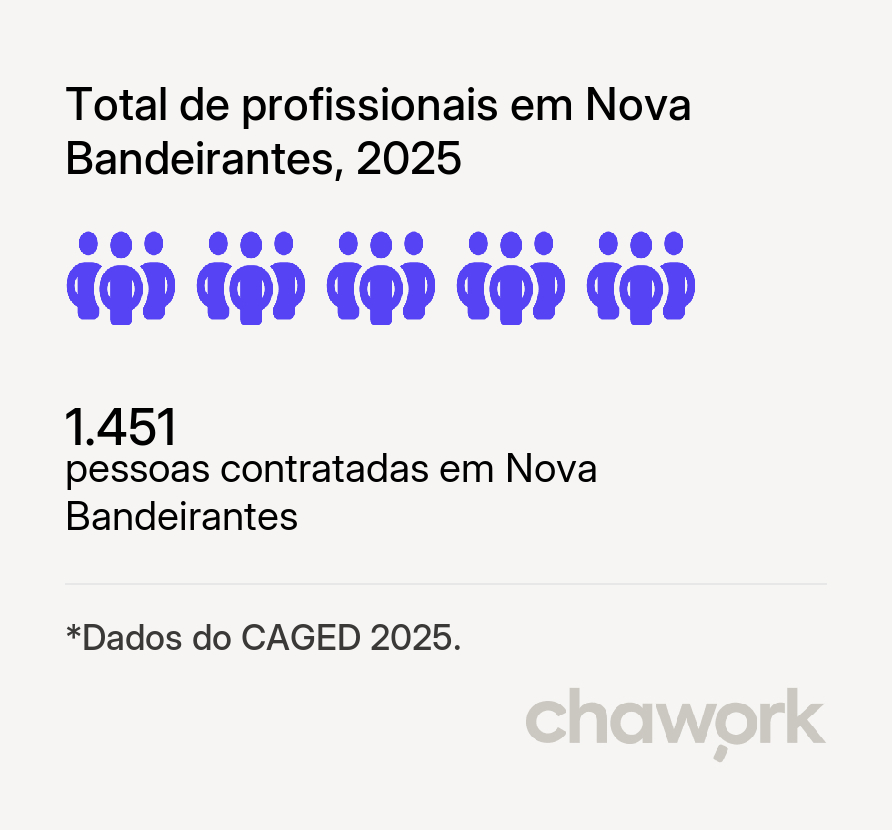 Total de profissionais contratados em Nova Bandeirantes, MT