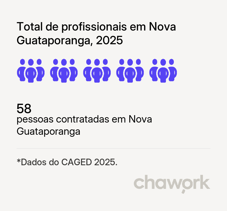 Total de profissionais contratados em Nova Guataporanga, SP