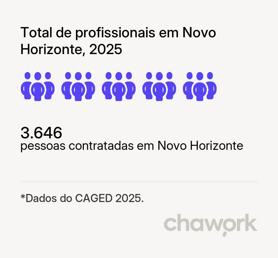 Total de profissionais contratados em Novo Horizonte, SP