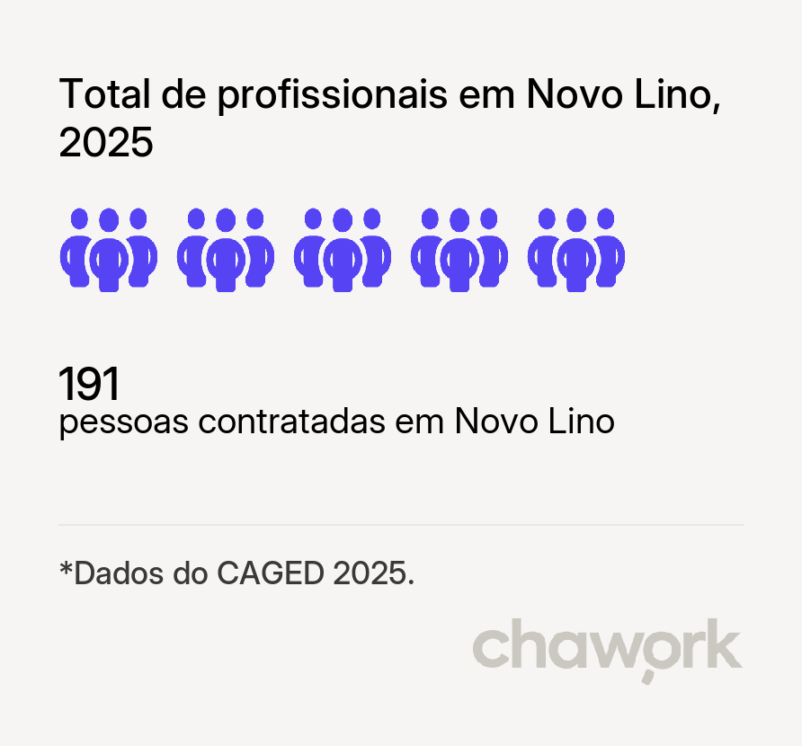 Total de profissionais contratados em Novo Lino, AL