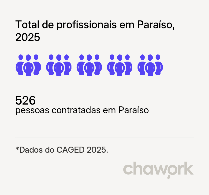 Total de profissionais contratados em Paraíso, SC