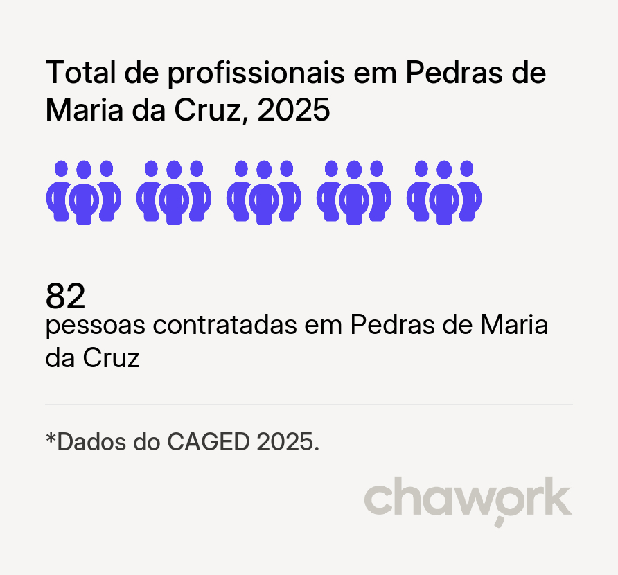 Total de profissionais contratados em Pedras de Maria da Cruz, MG