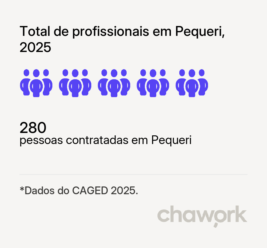 Total de profissionais contratados em Pequeri, MG