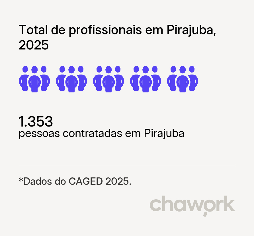 Total de profissionais contratados em Pirajuba, MG