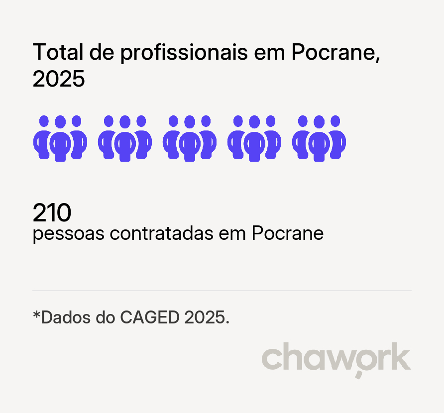 Total de profissionais contratados em Pocrane, MG