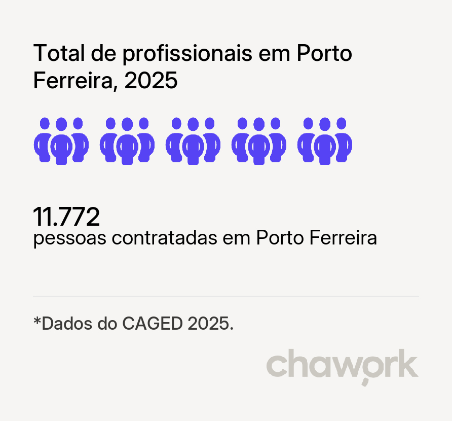 Total de profissionais contratados em Porto Ferreira, SP