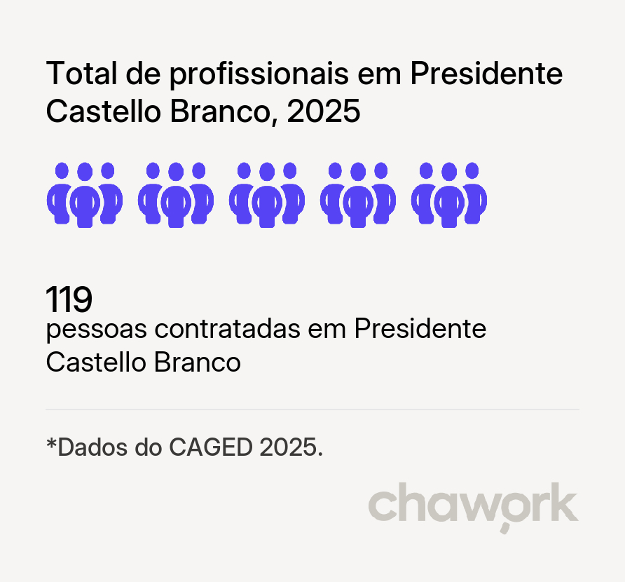 Total de profissionais contratados em Presidente Castello Branco, SC