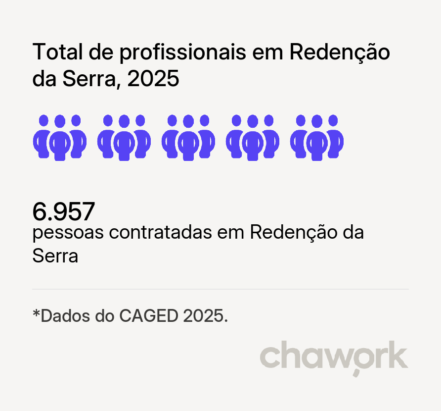 Total de profissionais contratados em Redenção da Serra, SP