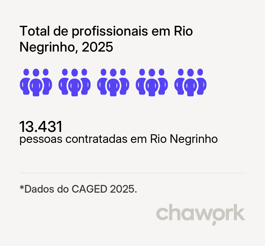 Total de profissionais contratados em Rio Negrinho, SC