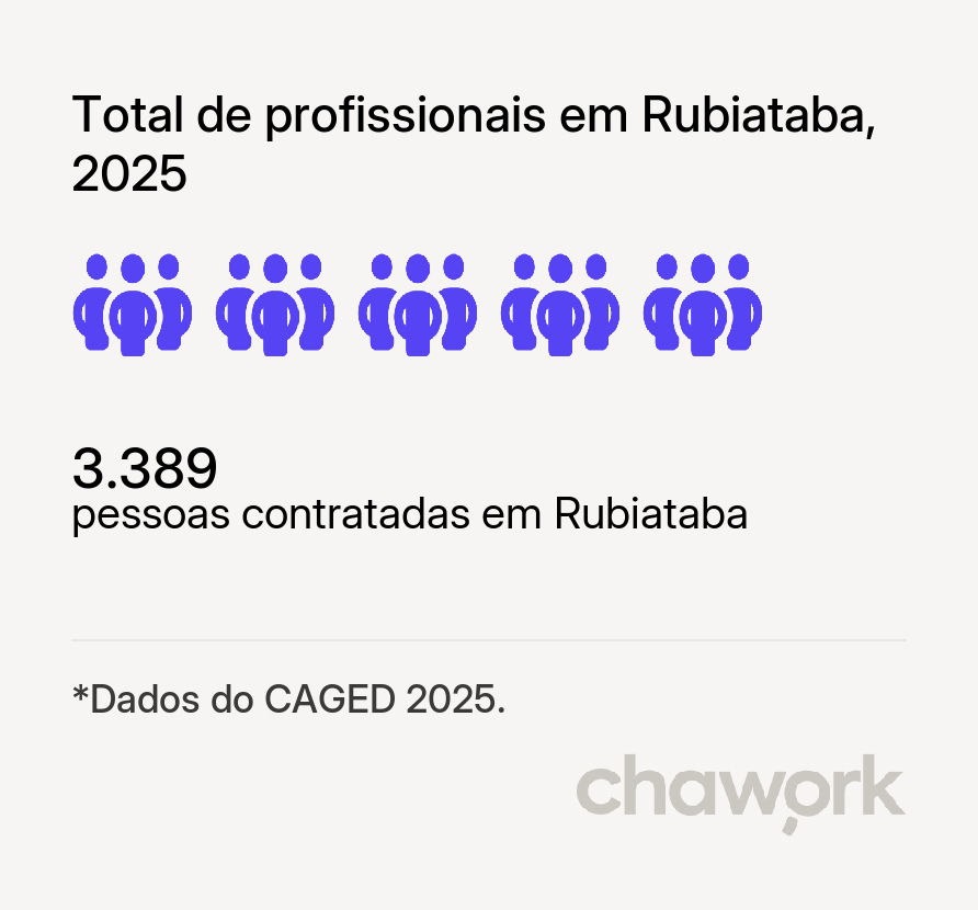 Total de profissionais contratados em Rubiataba, GO