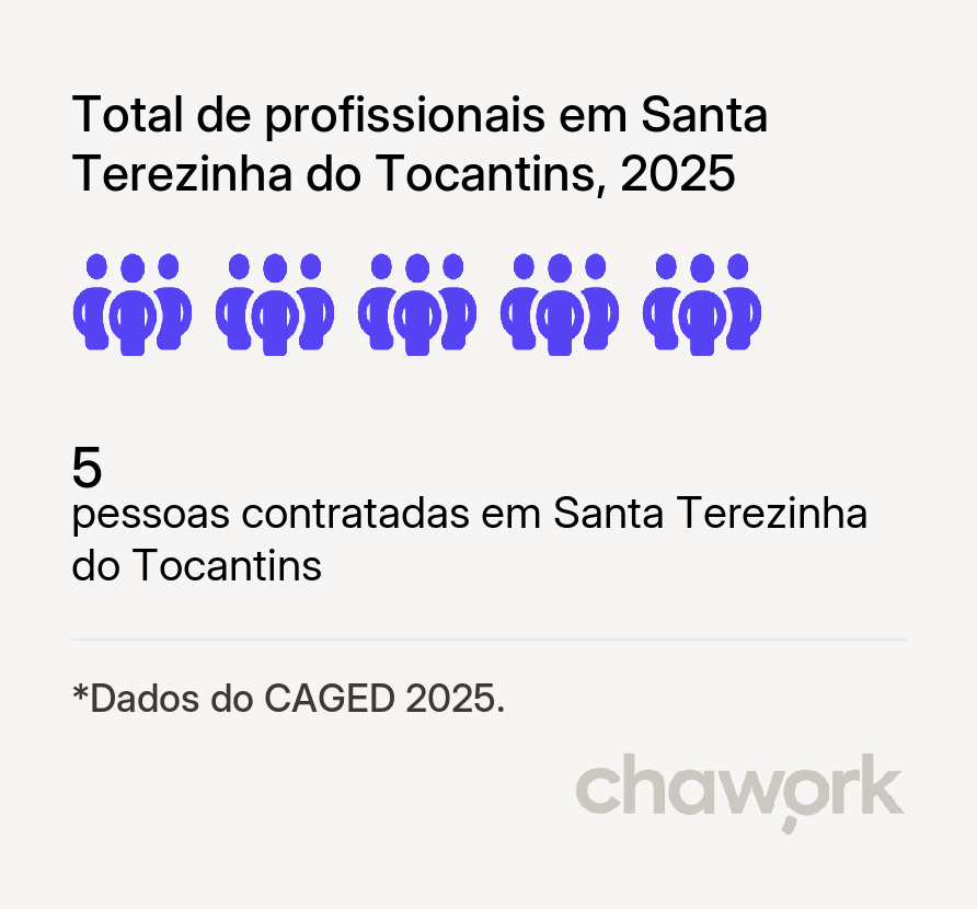 Total de profissionais contratados em Santa Terezinha do Tocantins, TO