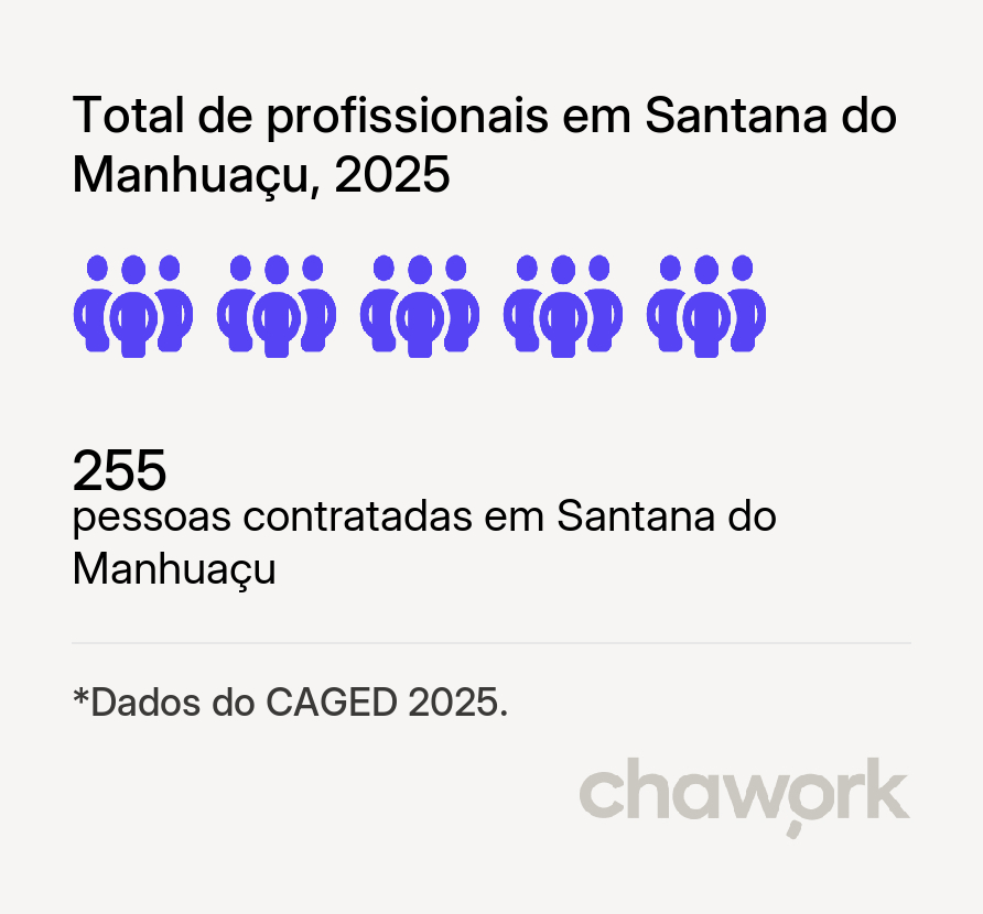Total de profissionais contratados em Santana do Manhuaçu, MG