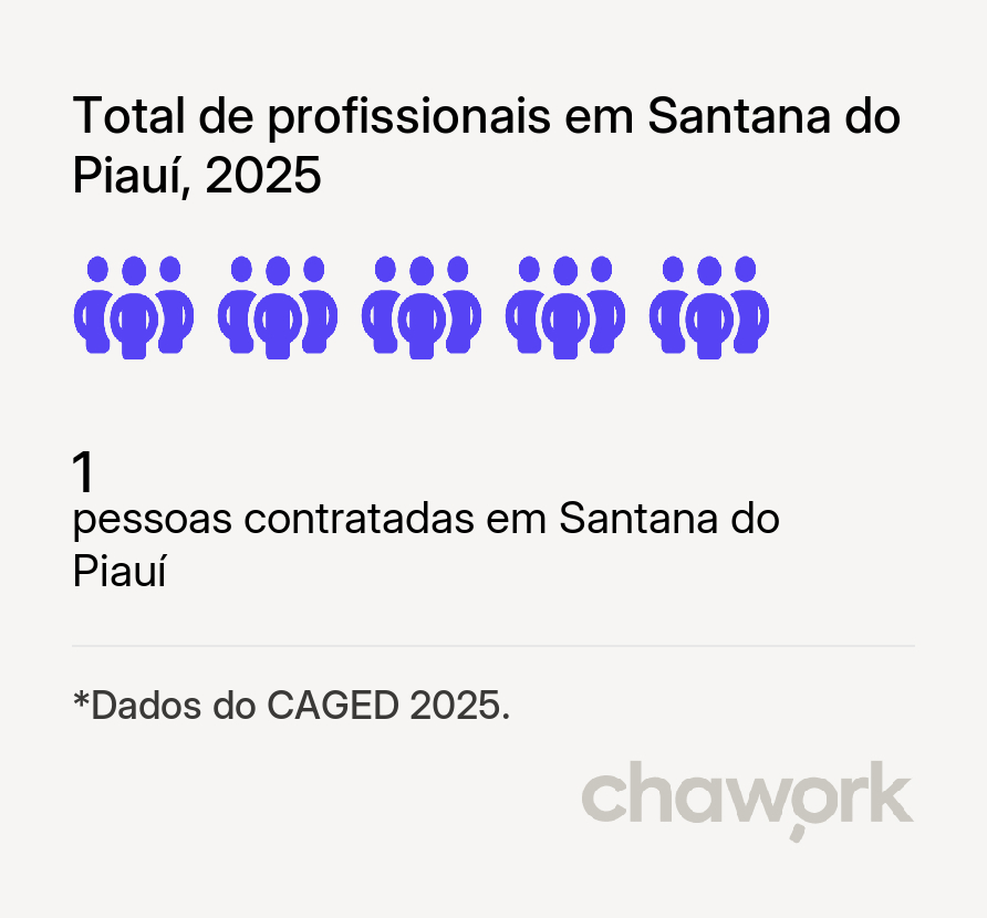 Total de profissionais contratados em Santana do Piauí, PI
