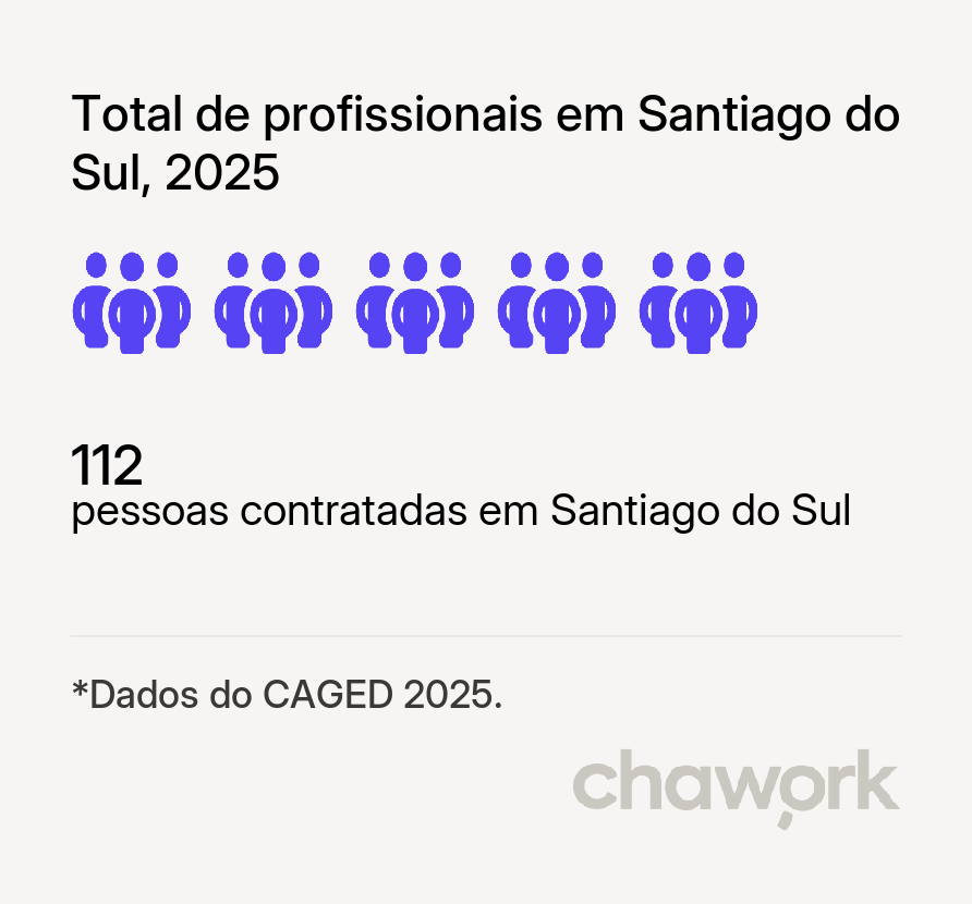 Total de profissionais contratados em Santiago do Sul, SC