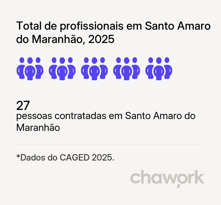 Total de profissionais contratados em Santo Amaro do Maranhão, MA
