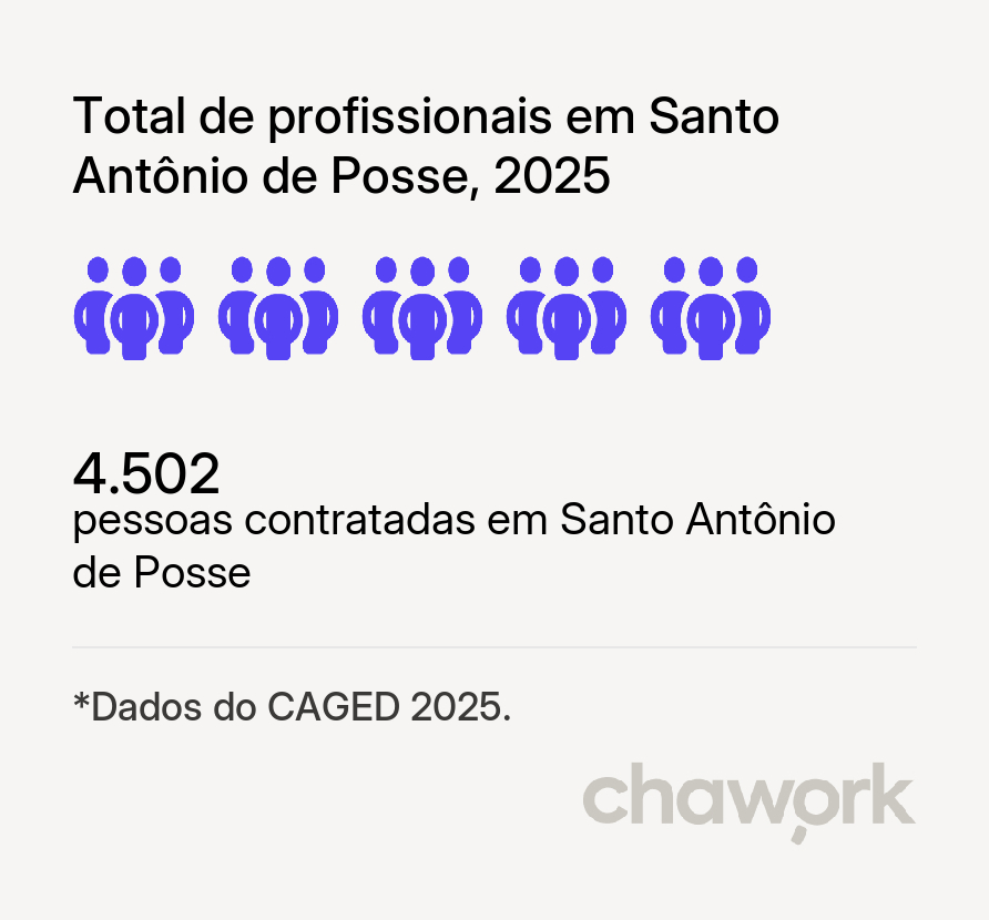 Total de profissionais contratados em Santo Antônio de Posse, SP