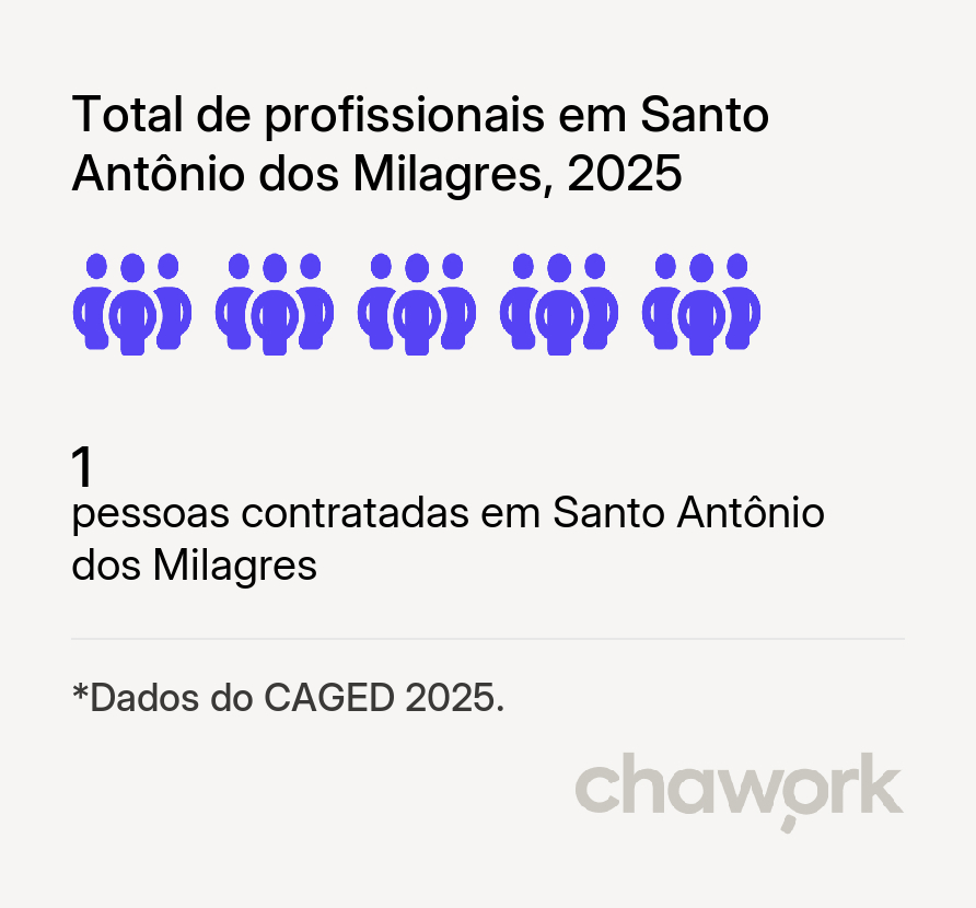 Total de profissionais contratados em Santo Antônio dos Milagres, PI