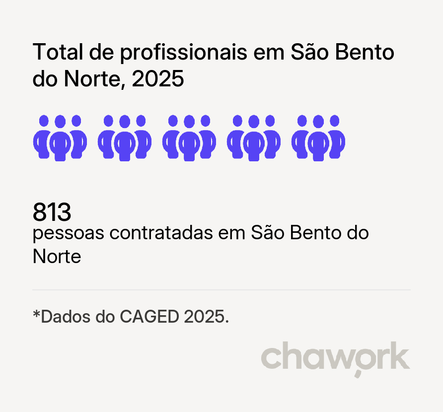 Total de profissionais contratados em São Bento do Norte, RN