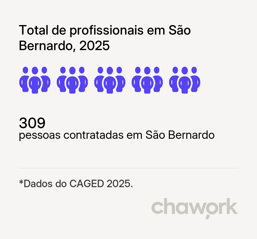 Total de profissionais contratados em São Bernardo, MA