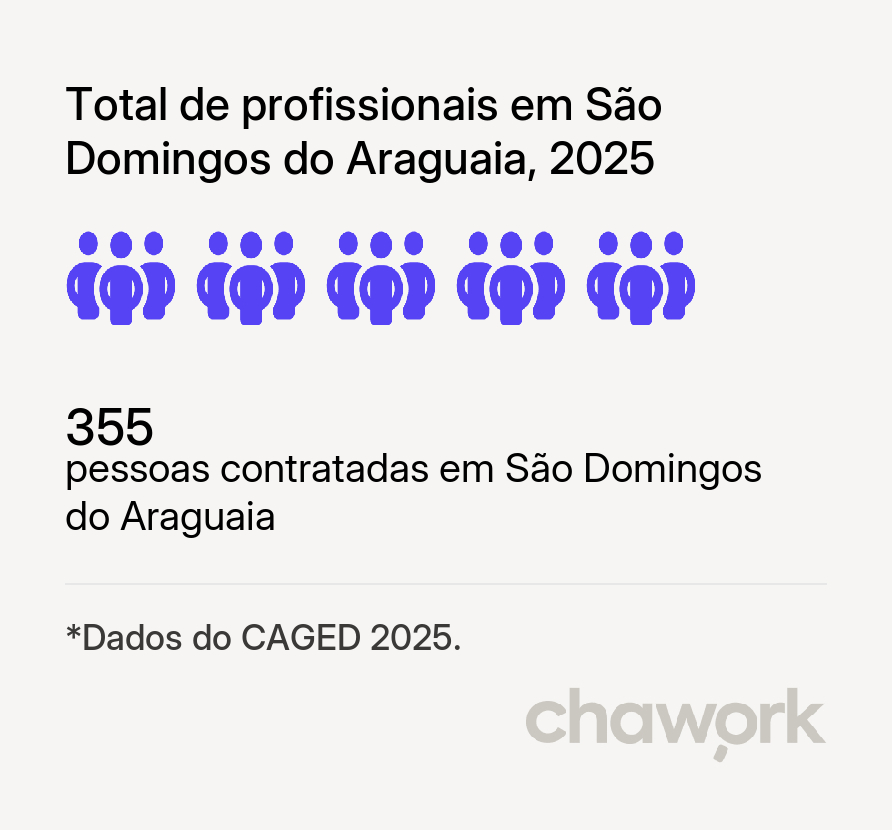 Total de profissionais contratados em São Domingos do Araguaia, PA