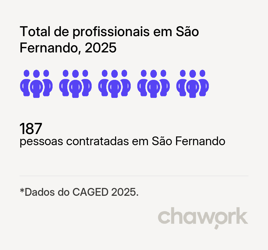 Total de profissionais contratados em São Fernando, RN