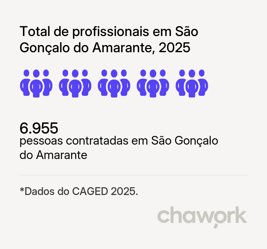 Total de profissionais contratados em São Gonçalo do Amarante, RN