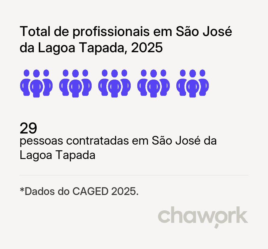 Total de profissionais contratados em São José da Lagoa Tapada, PB