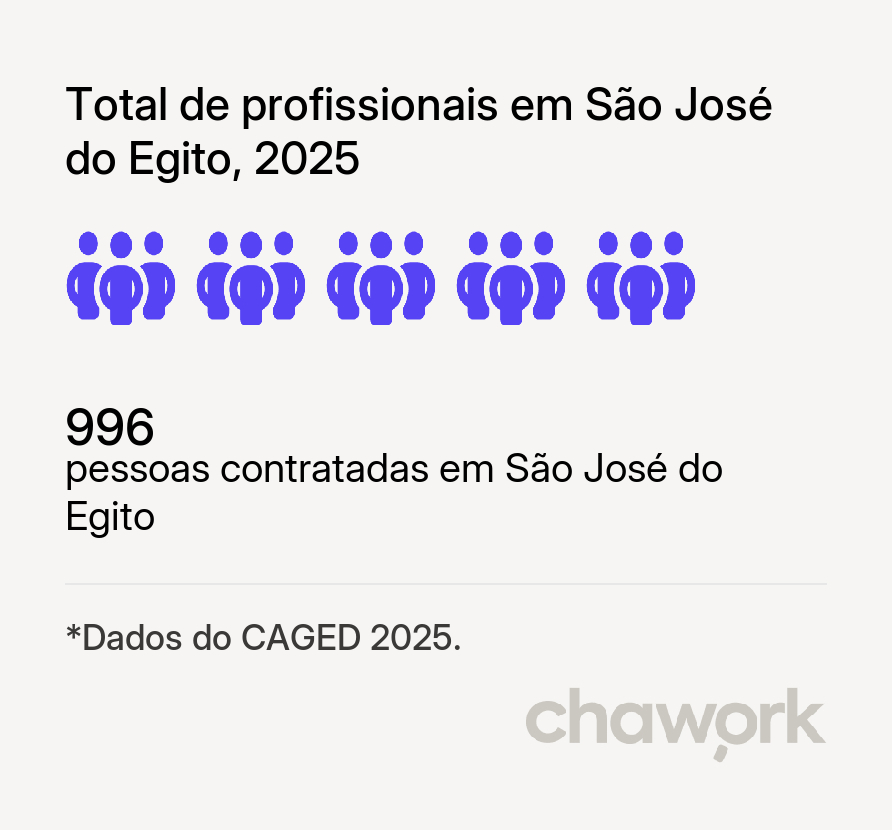 Total de profissionais contratados em São José do Egito, PE
