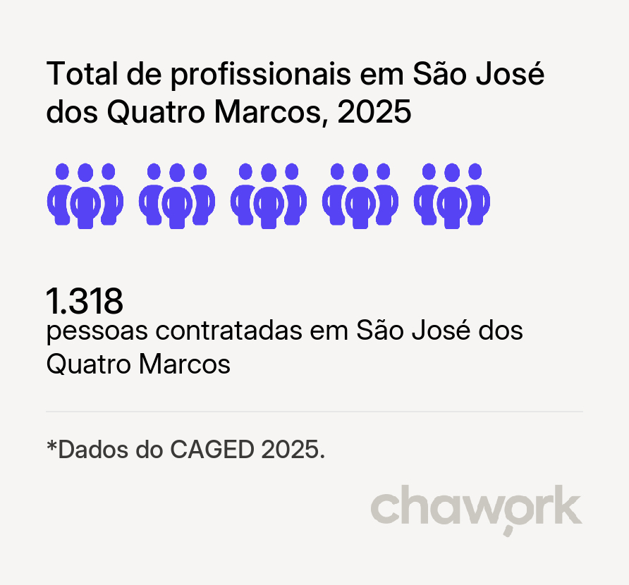 Total de profissionais contratados em São José dos Quatro Marcos, MT