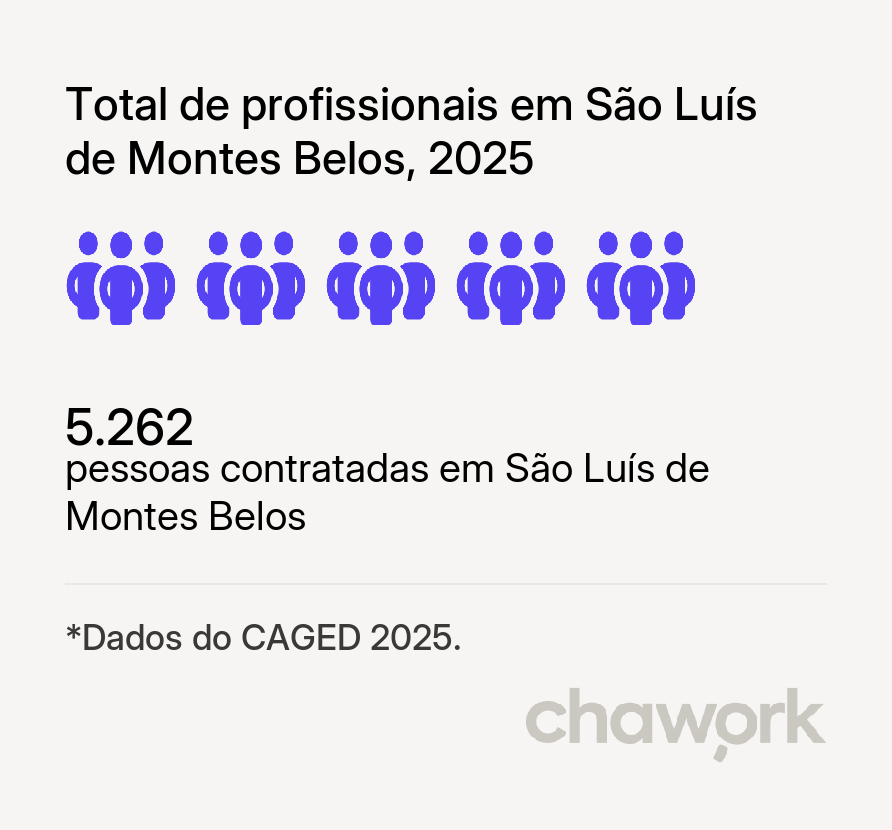 Total de profissionais contratados em São Luís de Montes Belos, GO