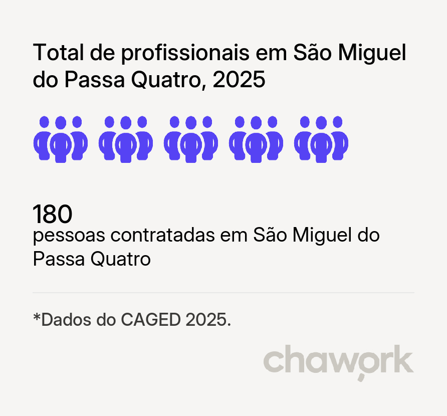 Total de profissionais contratados em São Miguel do Passa Quatro, GO